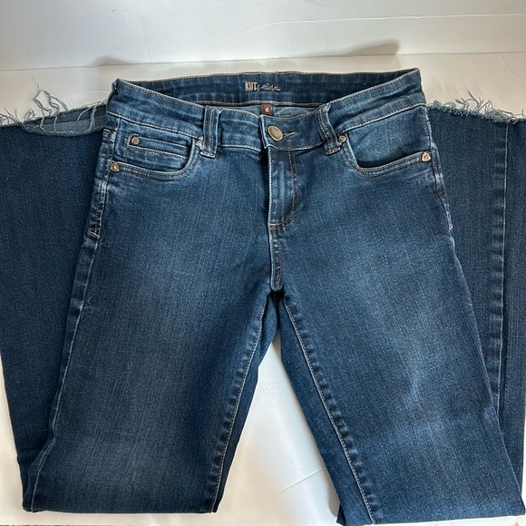 Kut from the Kloth low rise flare leg zip closure blue jeans size 4 - Picture 1 of 16